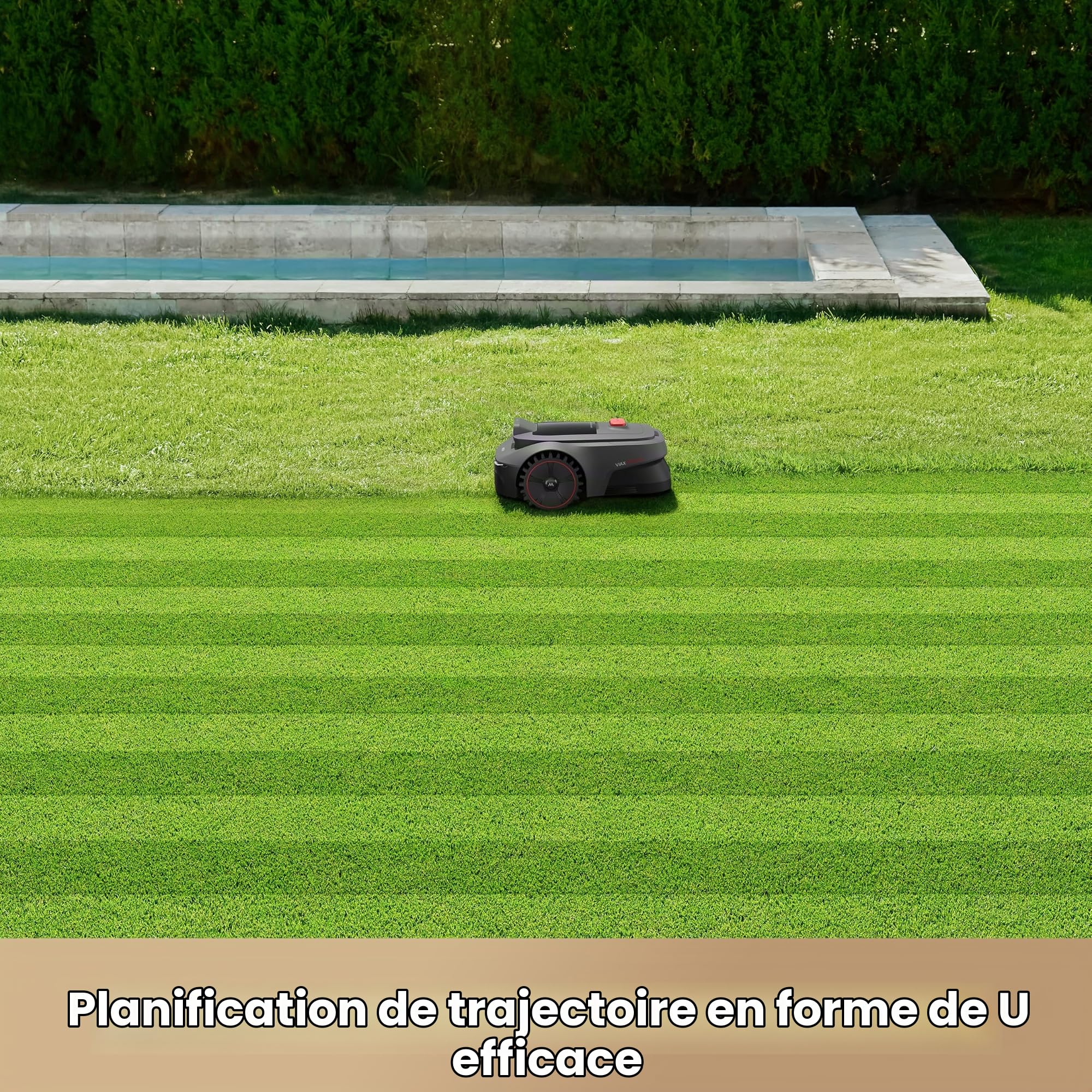MOVA ViAX 250 Robot Tondeuse sans Fil périphérique, Recommandé 250 m², Cartographie à Assistance IA, Trajectoire en U, Évitement Double Vision, Coupe Bordure Optimisée, Tous Terrains, Contrôle App