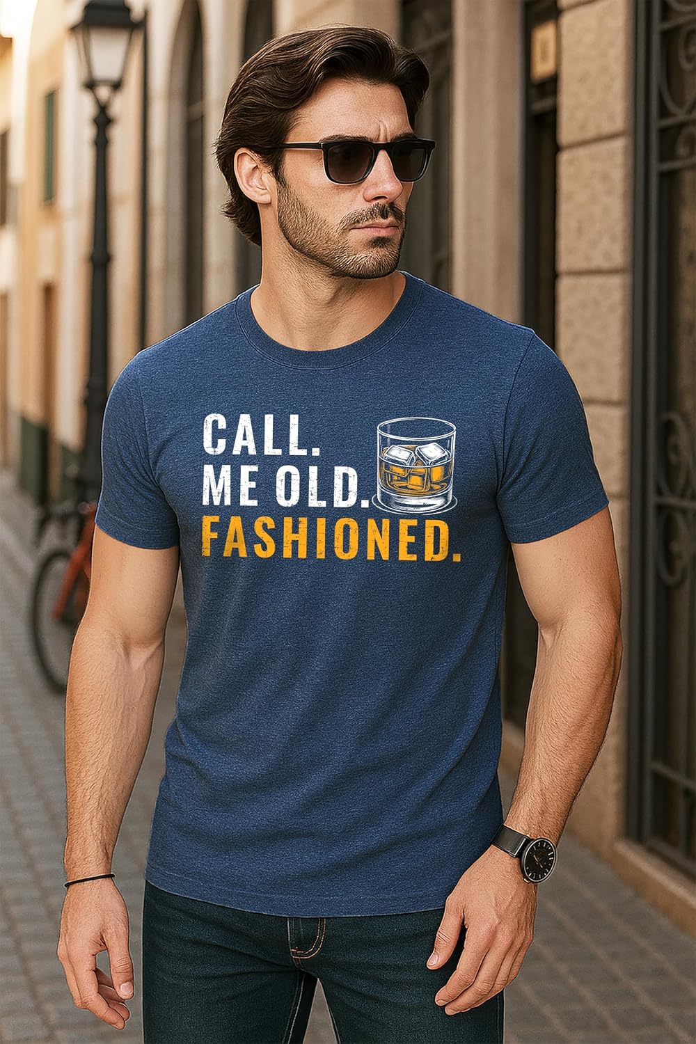 Call Me Old Fashioned T Shirt – Bourbon Humor Tee for Men Funny Whiskey Cocktail Shirt
