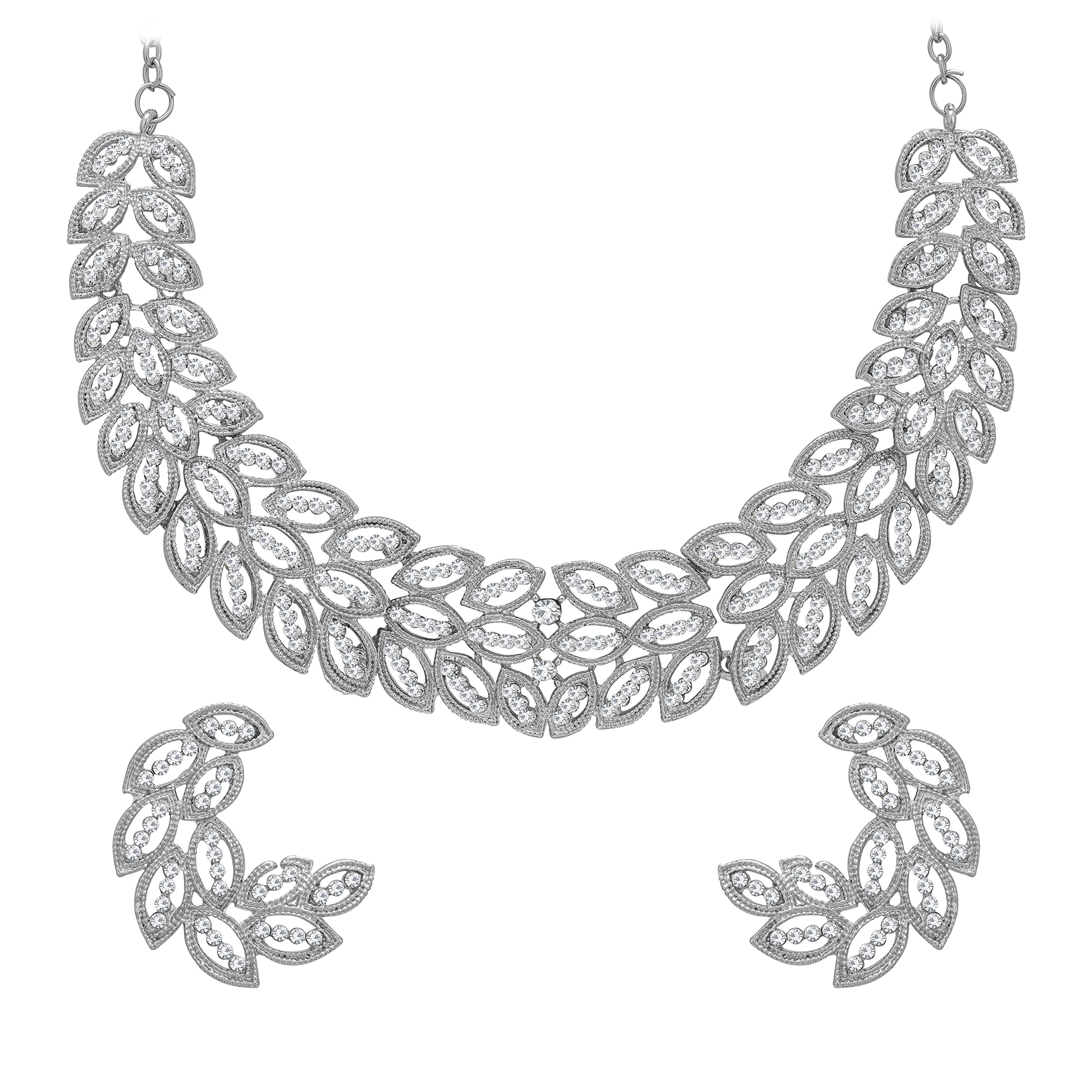 Sukkhi Enticing Rhodium Plated Choker Necklace Set For Women (NS103339) (B0B4WYZH8V) Amazon Price History, Amazon Price Tracker