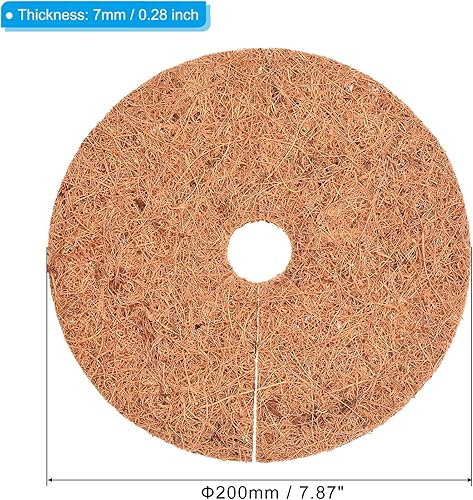 Miniatura 7 de PATIKIL Tapete de fibra de coco para anillo de mantillo de 15 pulgadas, paquete de 5 protectores de fibra de coco gruesa para plantas en macetas de