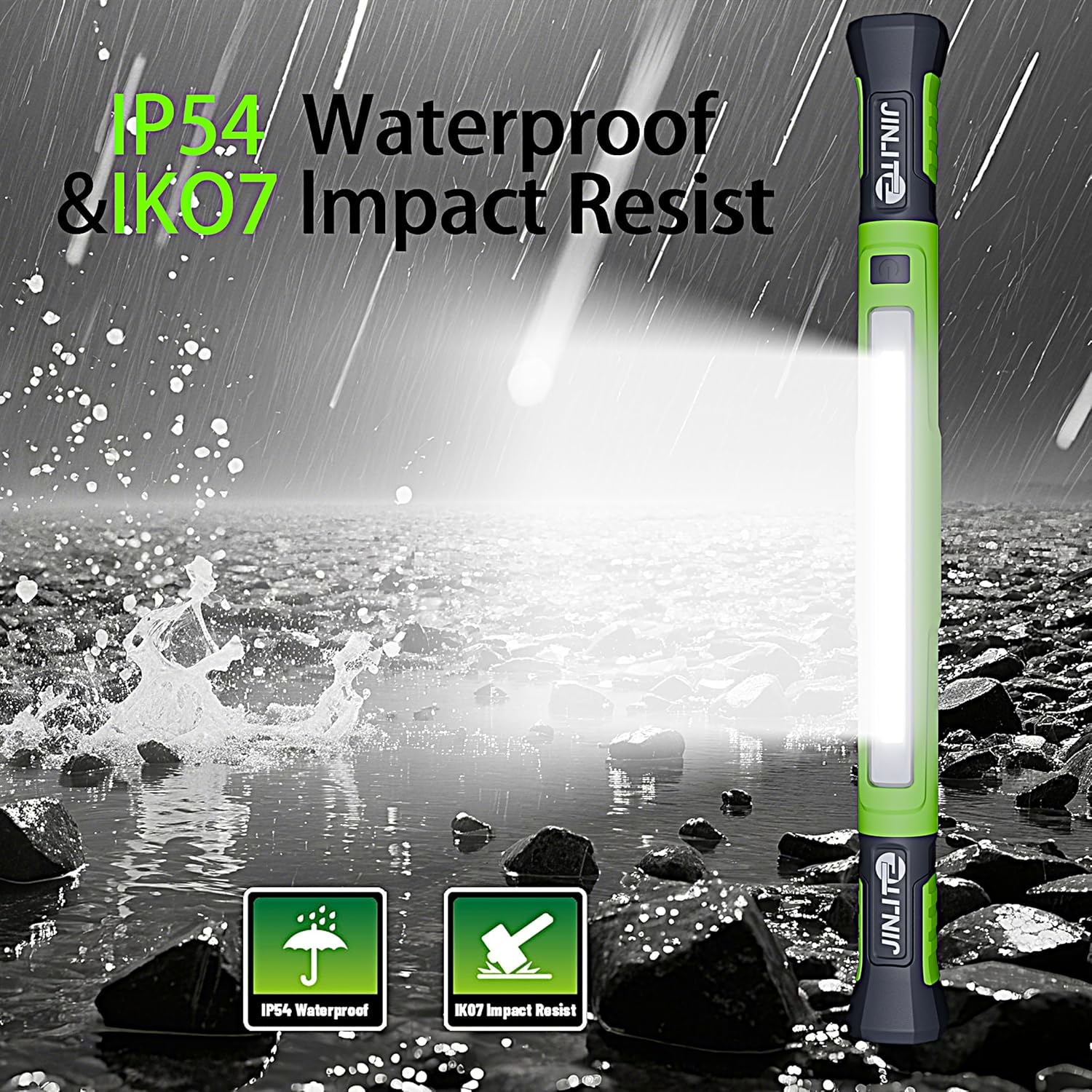 Magnetic Work Light - 3000LM Rechargeable LED Work Light Bar, 5200mAh Under Hood Mechanic Light for Garage, Workshop, Vehicle Inspection (1 Pack Green) - Image 5