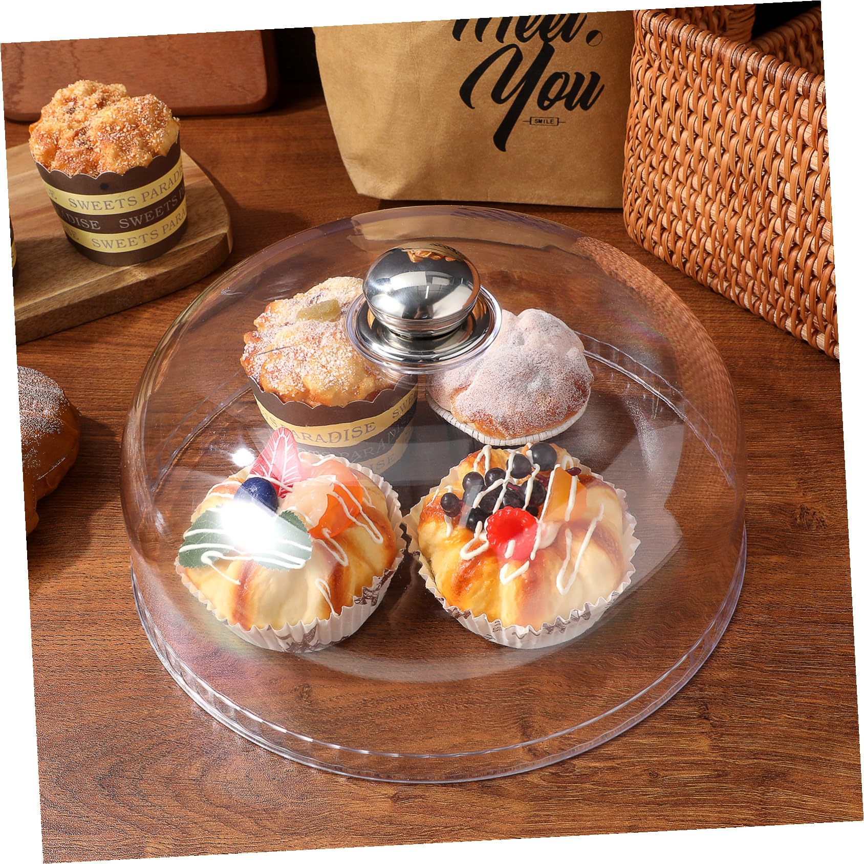 Runde Käseglocke aus Kunststoff, Transparent, Weihnachten Geschenkideen