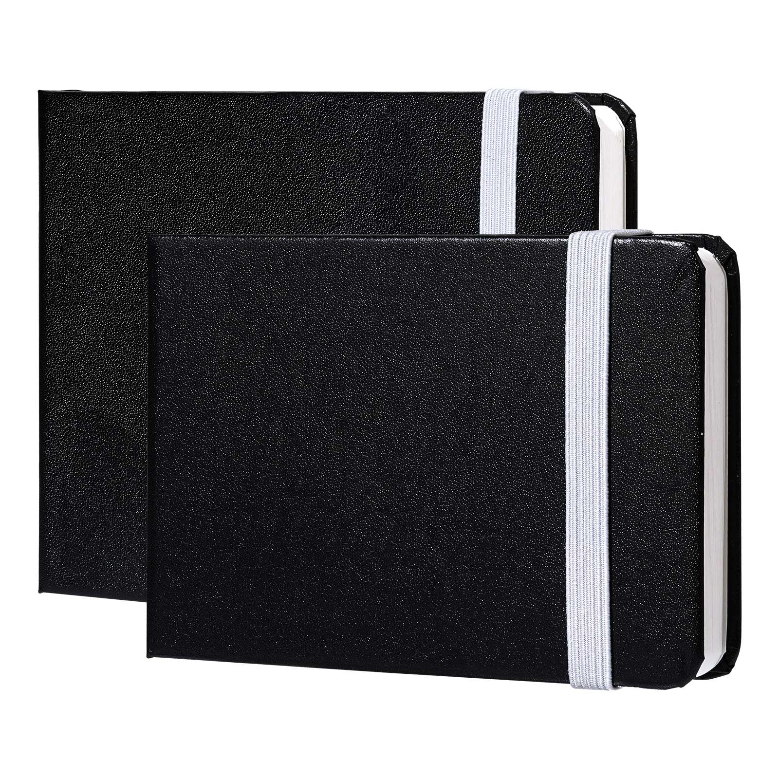 LANTIFY Mini carta da diario ad acquerello: 8,9 x 14 cm, 11,9 x 16 cm, 2 quaderni da viaggio da 24 fogli, stampa a freddo, 130 libbre/300 g/m² manuale tascabile per pittura, schizzi, disegno