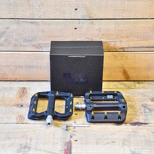 Miniatura 6 de Funn Black Magic - Juego de pedales planos de plástico para bicicleta de montaña, pedales ligeros de plataforma ancha para estabilidad, pedales de