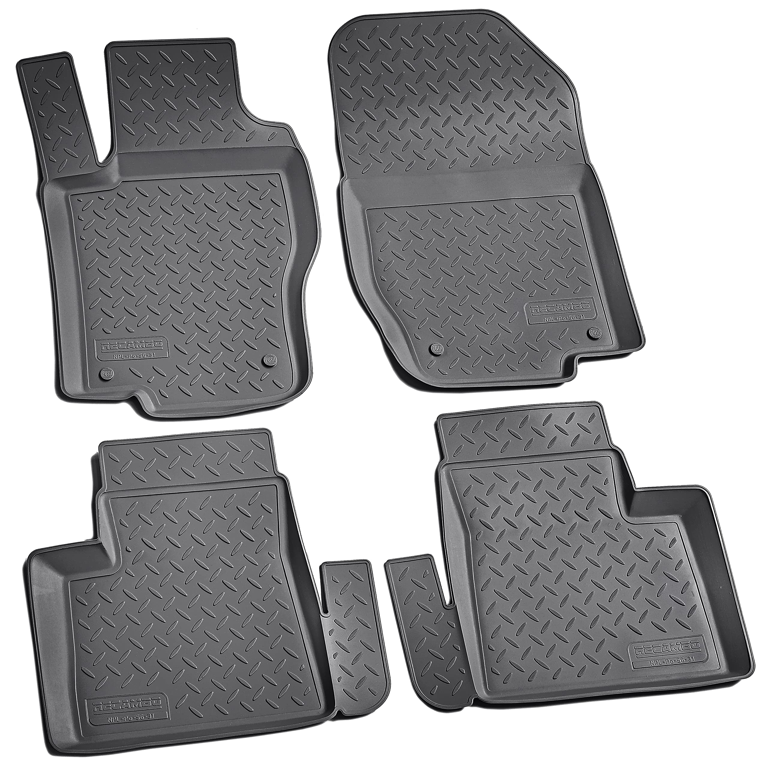 Recambo Alfombrillas de goma 3D aptas para Mercedes Clase ML W164, 2005 2011, ajuste perfecto con borde