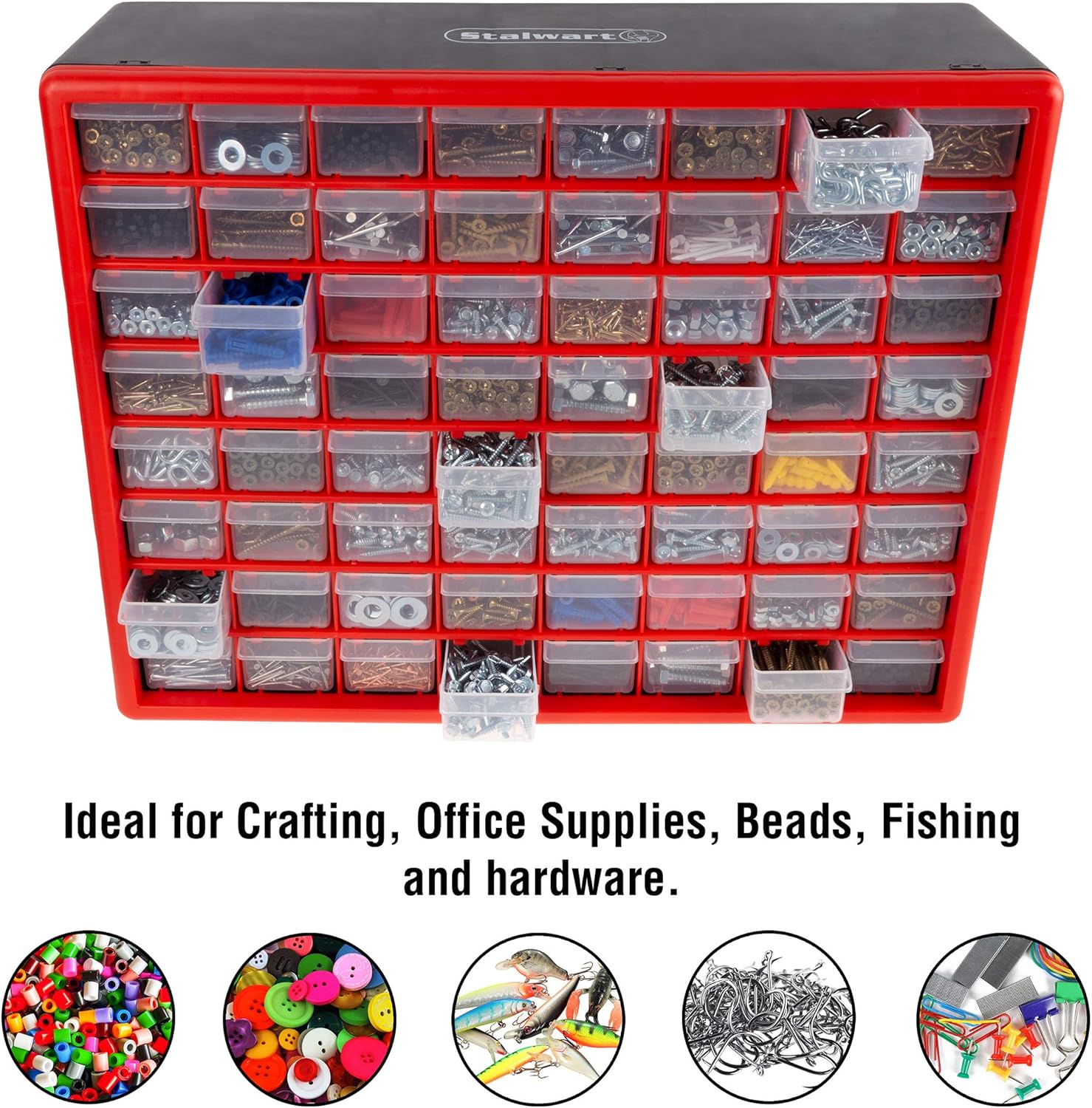 Hоlіdау Dеаlѕ 🛒 Storage Drawers-64 Compartment Organizer Desktop or Wall Mountable Container for Hardware, Parts, Craft Supplies, Beads, Jewelry, and More by Stalwart 80% оƒƒ Dіѕсоunt Storage Drawers-64 Compartment Organizer Desktop or Wall Mountable Container for Hardware, Parts, Craft Supplies, Beads, Jewelry, and More by Stalwart