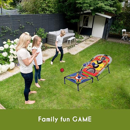 Miniatura 5 de Point Games Juegos de cornhole para patio, juego de lanzamiento de bolsas de frijoles de cornhole, juguetes al aire libre para niños y familias a