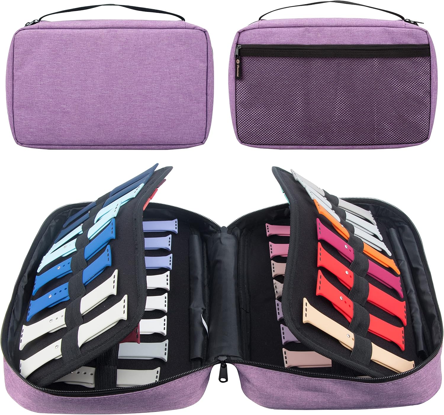 PACMAXI 64 Watch Band Storage, Watch Band Case for All Series of Watch Bands, Carrying Case for 64 Watch Band Storage, Bag Only (Purple)