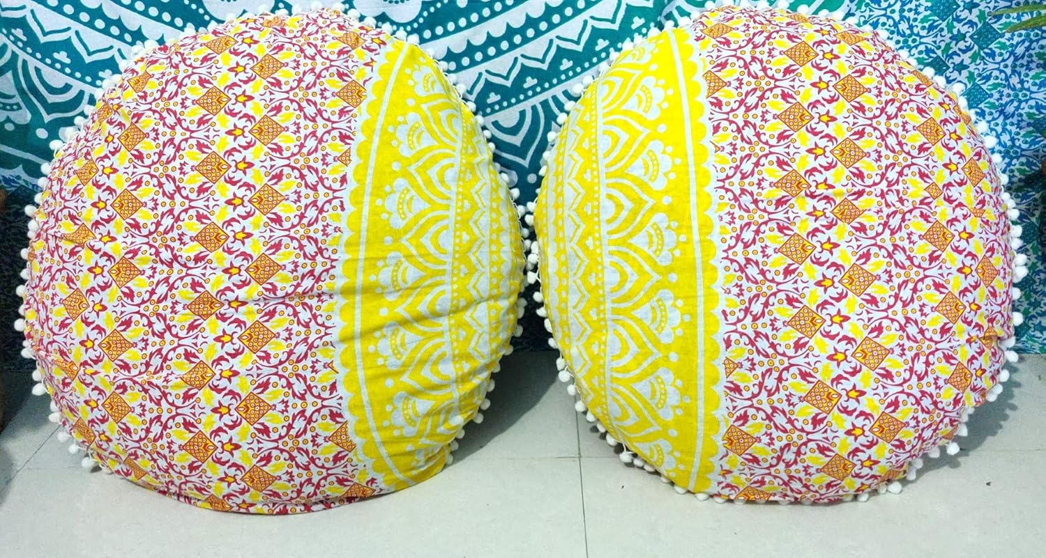 Indian craft castle 24" Barmeri Large Floor Pillow Cover Cushion