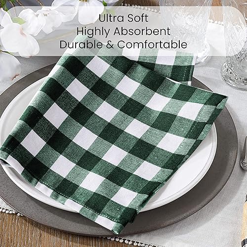 Miniatura 4 de Servilletas de tela a cuadros de búfalo 100% algodón, ideales para eventos, bodas, Navidad, Pascua, servilletas de tela perfectas para uso diario,
