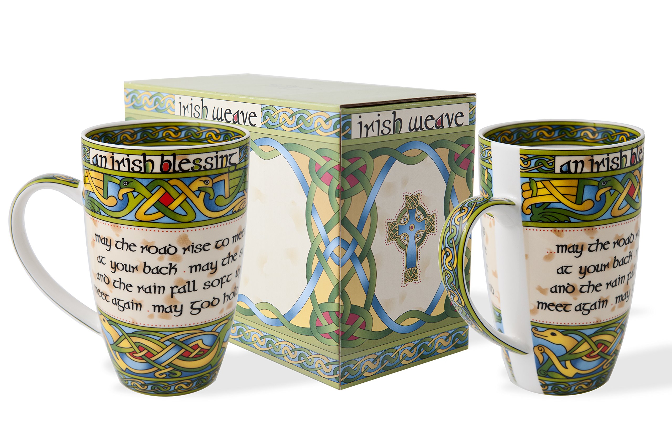 Vintage Russ Berrie Celtic Knot Irish Blessings Ceramic Mugs And Tea Or Coffee Pot Laurel Leaf Farm Item No Js032007