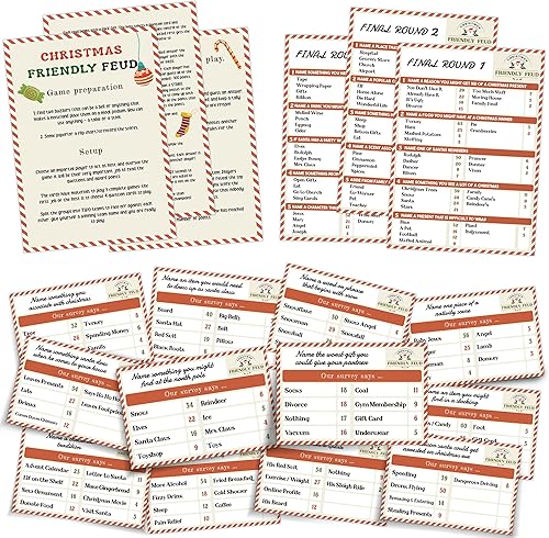 Juego de feud amigable para Navidad el divertido juego de adivinar las mejores respuestas, juego de pelea para adultos, juego de fiesta de Navidad,