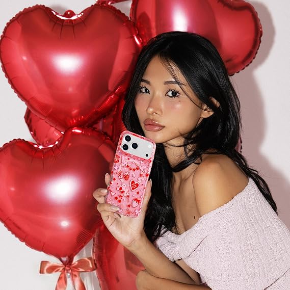 VELVET CAVIAR for iPhone 16 Case - Compatible with MagSafe [16ft Drop Tested] - Valentine's Day - Be Mine Glitter