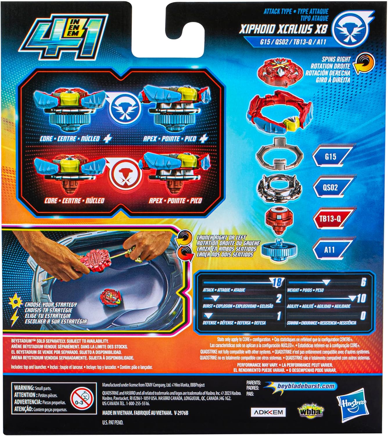 BEYBLADE Hasbro Burst QuadStrike Xcalius Power Speed Argentina Ubuy