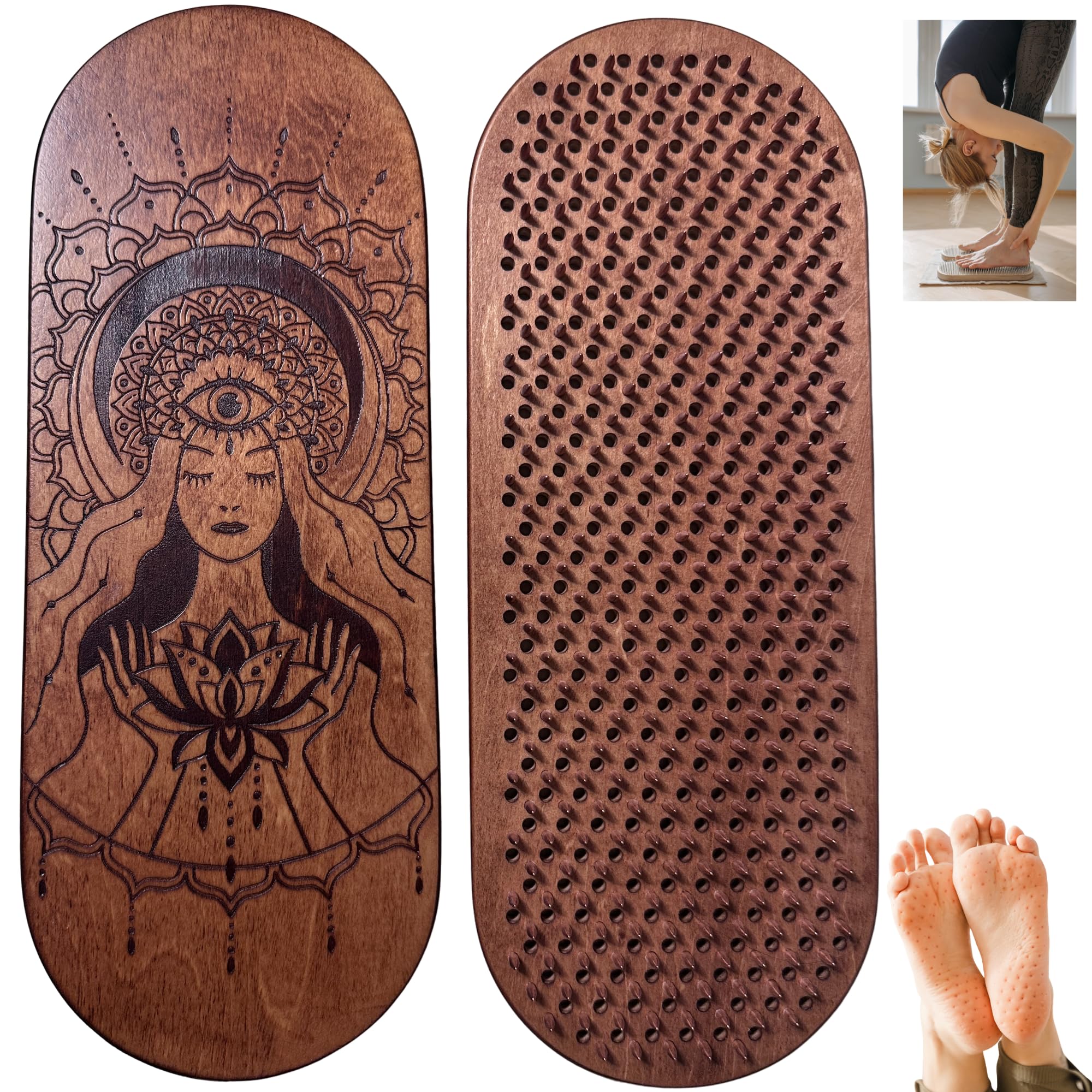 TENGRY Sadhu deska do paznokci, specjalnie wykonane gwoździe miedziane, 0,39 cala (10 mm), lekka stopa, drewniane deski do paznokci, do akupunktury, maty do akupresury, płytki do paznokci, prezent do