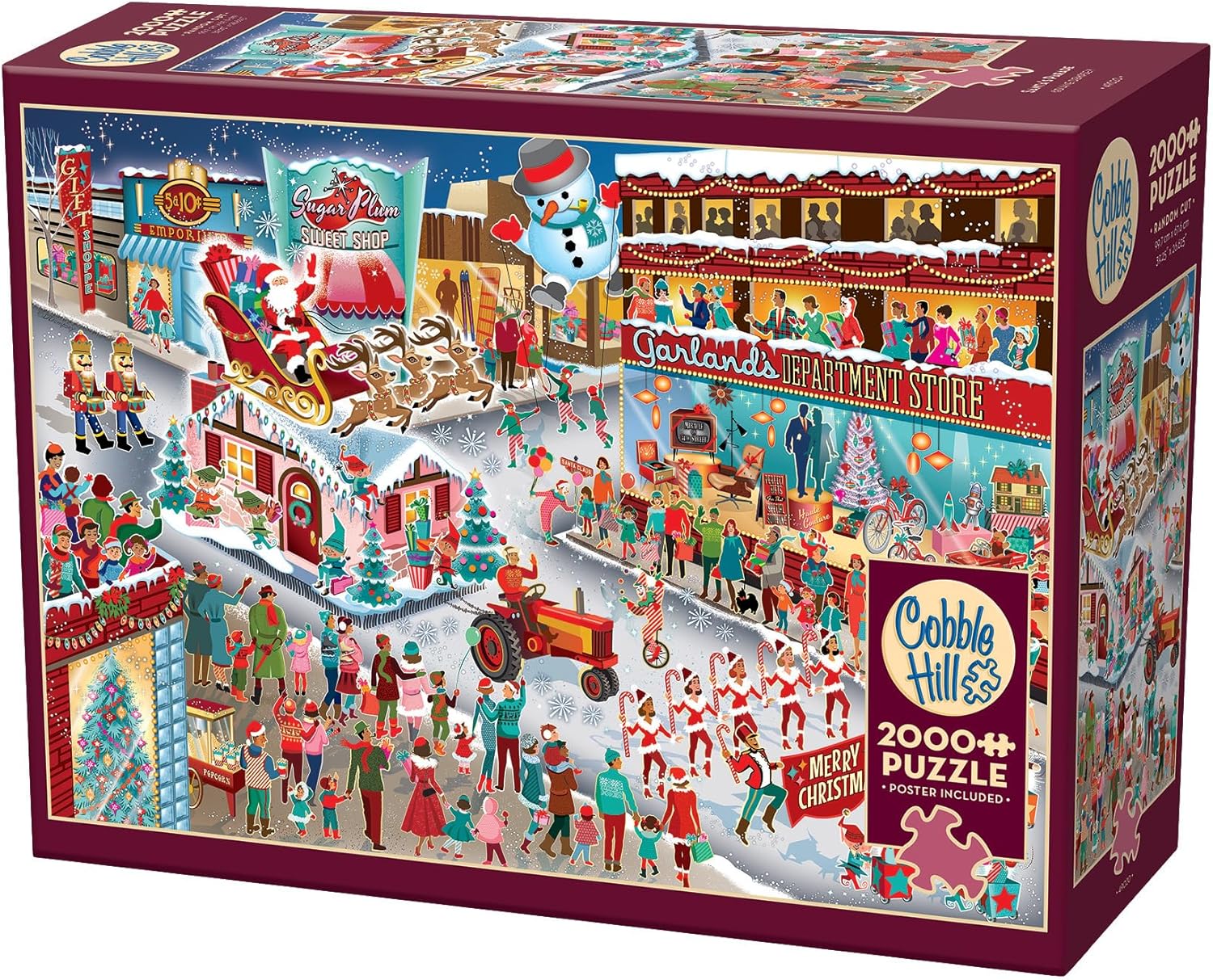 Cobble Hill 2000 Piece Puzzle - Santa's Parade - Sample Poster Included
