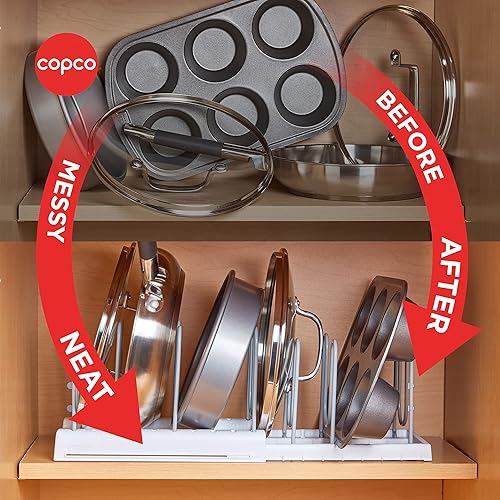 Miniatura 7 de Copco Organizador de tapa, 10.9 x 6.2 x 6.7 pulgadas, blanco