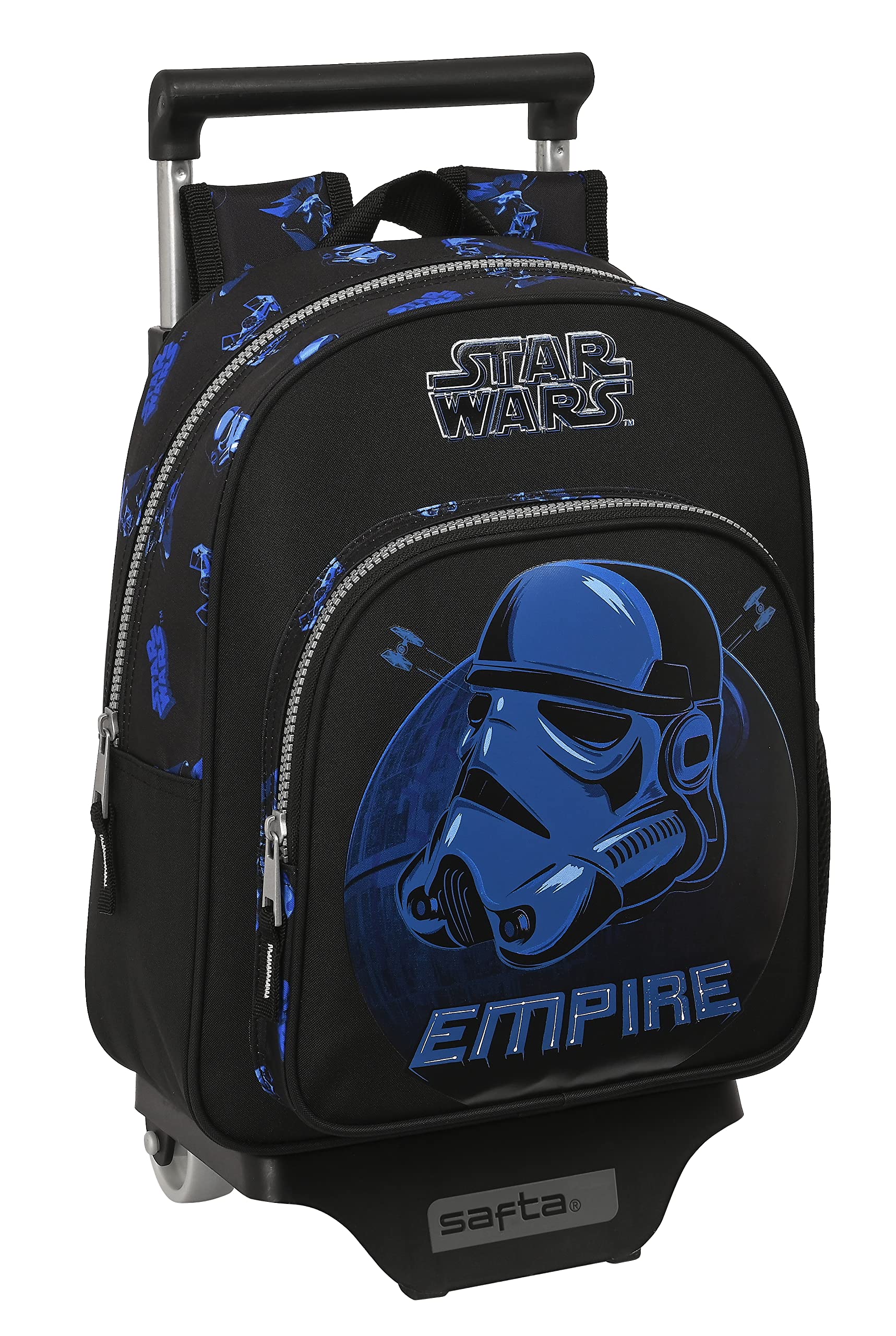Safta STAR WARS Digital Escape - Mochila Infantil con Carro 705, Ideal para Niños de Diferentes Edades, Cómoda y Versátil, Calidad y Resistencia, 27x10x33 cm, Color Negro