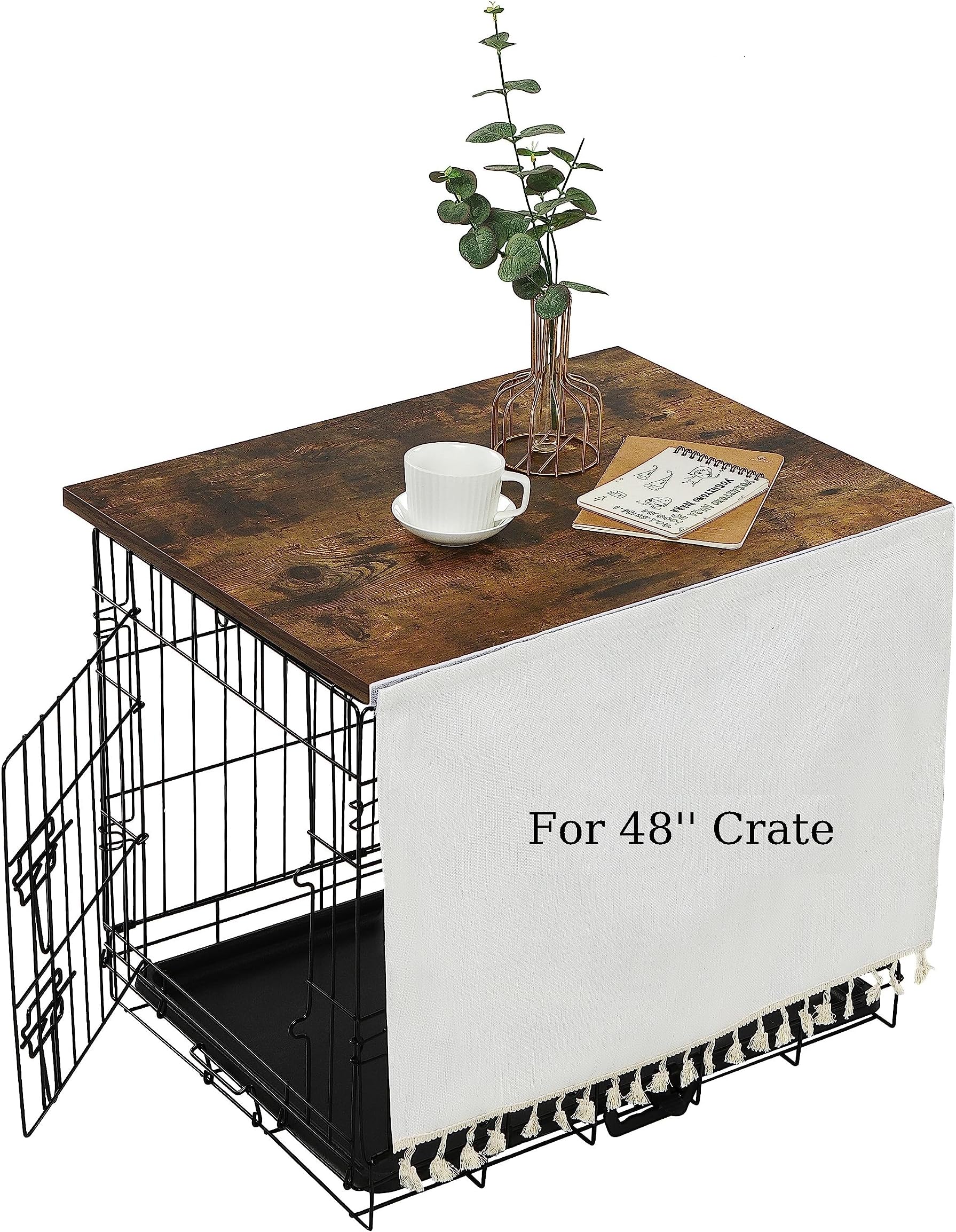 VIE DE AMAN Dog Crate Topper Wood for 48 42 36 24 inch Cages, Dog Crate Table Topper