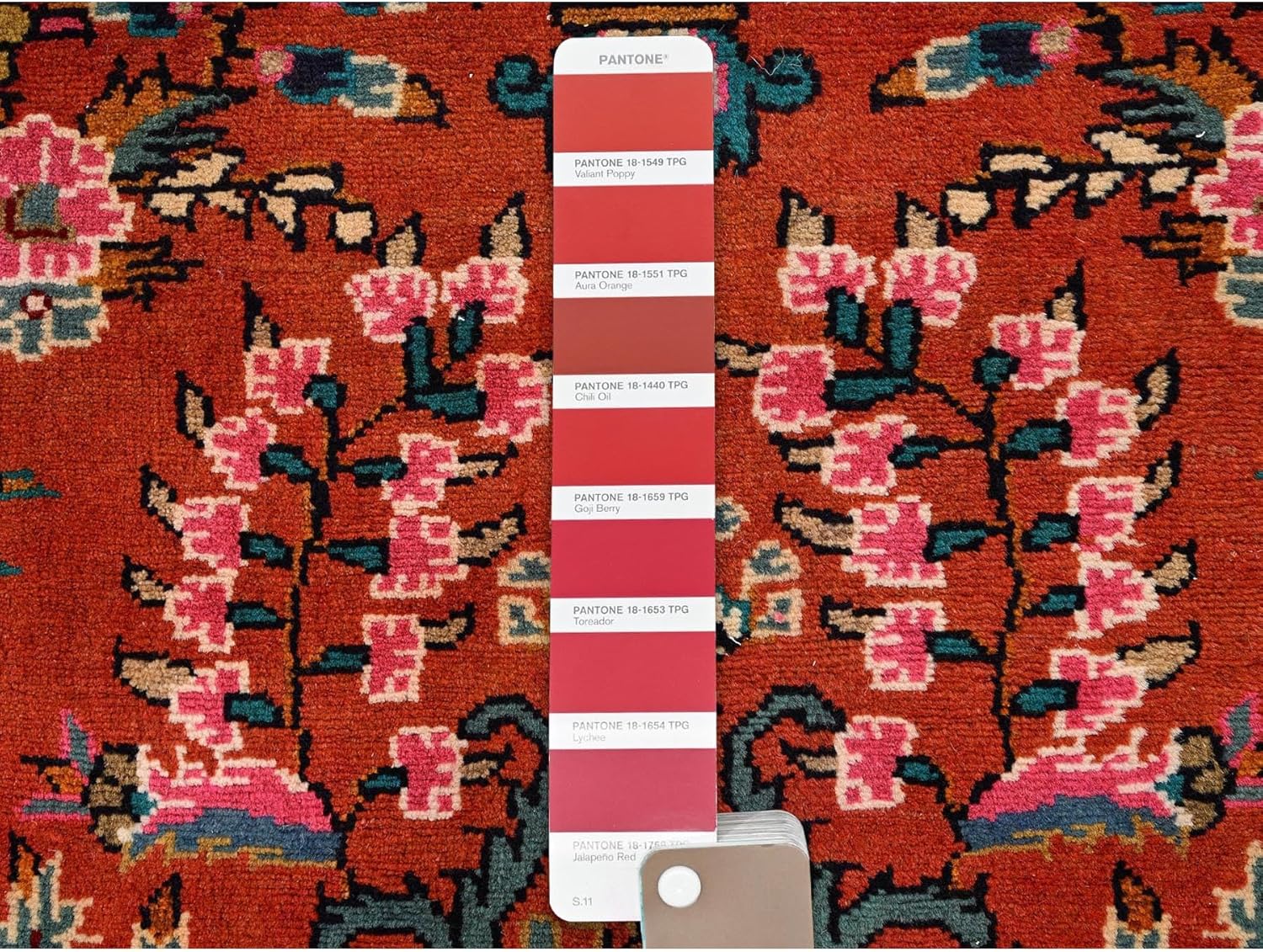 Hand Knotted Wool Oriental Runner Rug, Red Flower Design, 3'x9'4", Traditional Persian Style Hallway Carpet