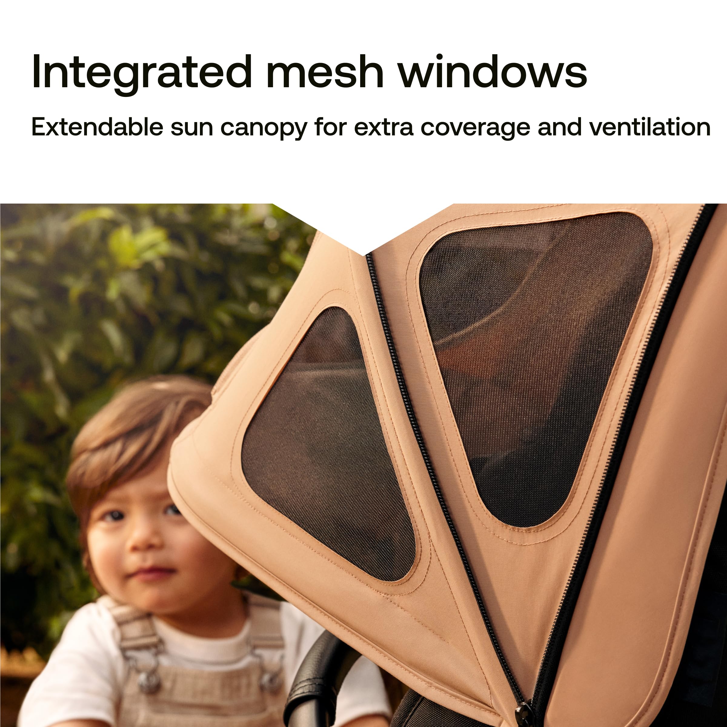 Bugaboo Capota ventilada Fox y Cameleon, extensible para una protección adicional y una protección solar óptima, repelente al agua, Desert Taupe