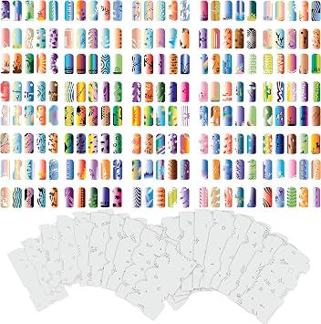 Custom Body Art Airbrush Nail Stencils - Nail Art Stencils Set #7 320 Unique Designs from 20 Individual Templates