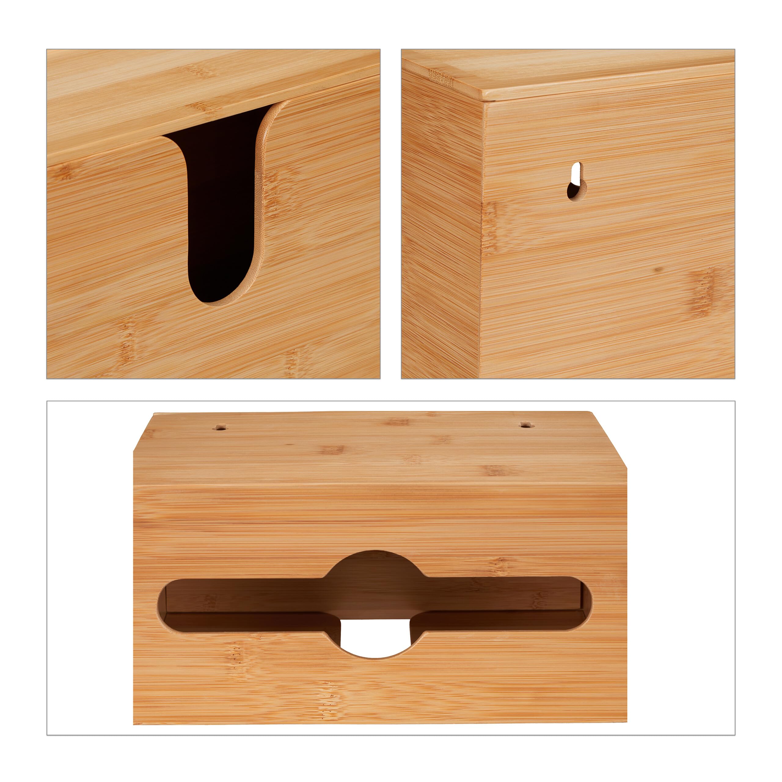 Relaxdays Distributore Asciugamani Carta da Parete, Salviette Formato H2, Dispenser Bagno 21 x 27 x 13 cm ca., Naturale