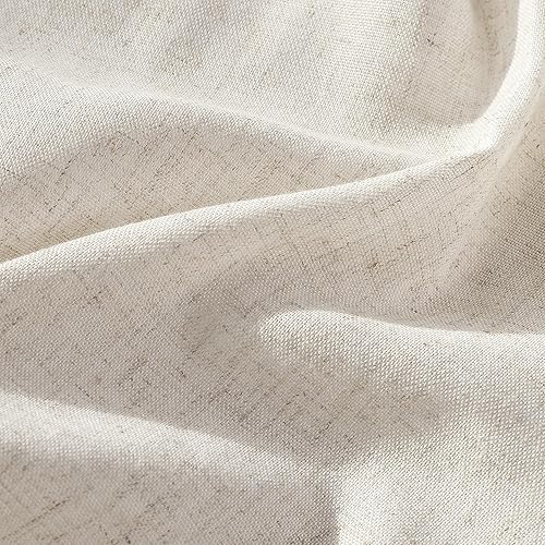 Miniatura 4 de Cortinas plisadas de lino de 108 pulgadas de largo para sala de estar, juego de 2 paneles de cortinas plisadas de lino beige crema, con pestaña