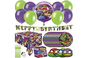 TMNT Mutant Mayhem Movie Party Supplies for 16 Guests