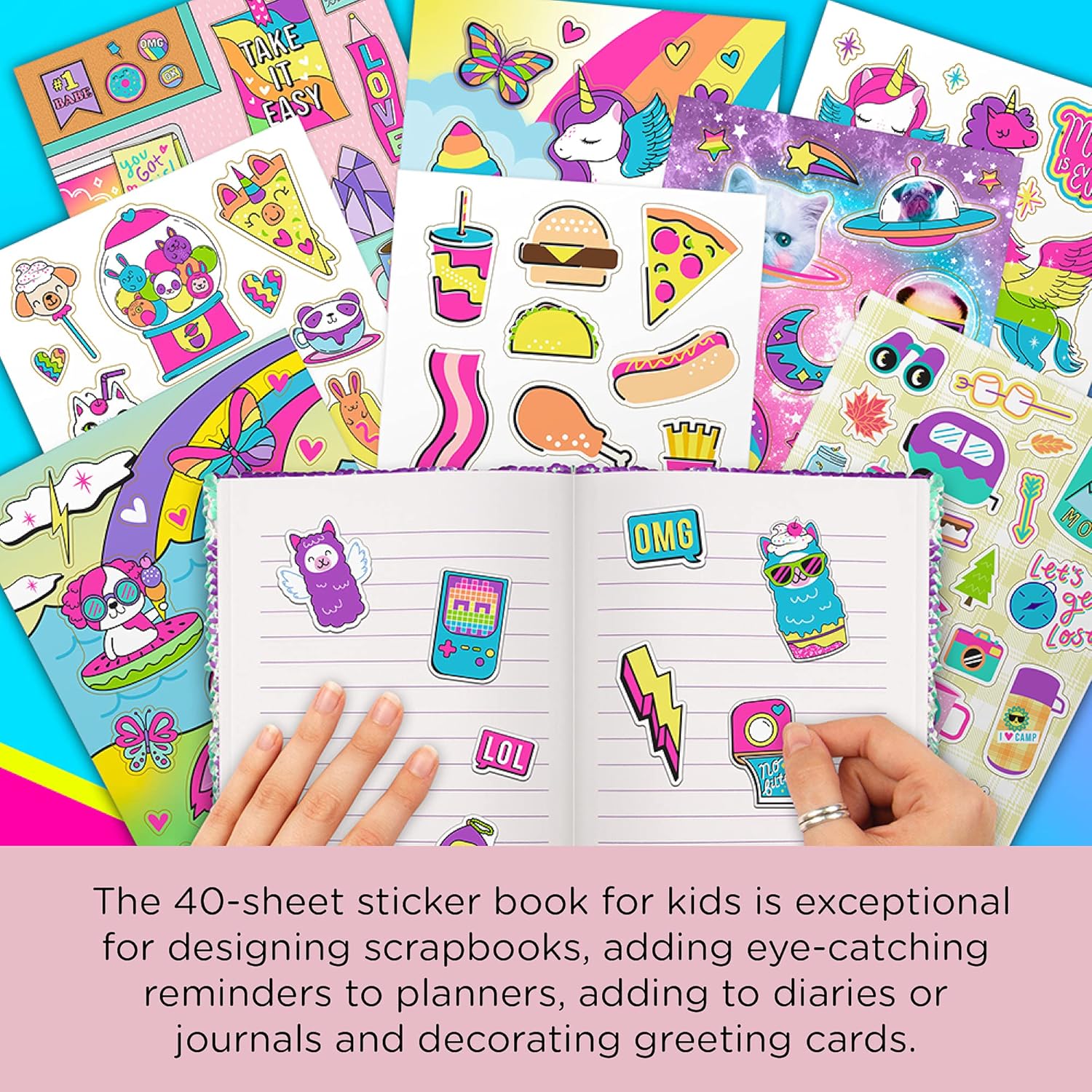 Fashion Angels 1000+ Totally Rainbow Colorful Stickers for Kids - Fun Craft Stickers for Scrapbooks, Planners, Gifts and Rewards, 40-Page Sticker Book for Kids Ages 6+ and Up : Toys & Games