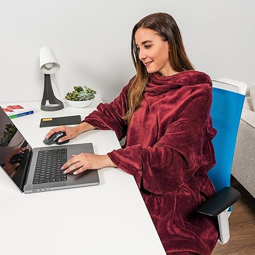 Miniatura 157 de PAVILIA Manta con mangas para adultos, mujeres y hombres, manta suave y cálida de forro polar, manta de regalo Negro -,Marrón,Burrito Beige,Carbón