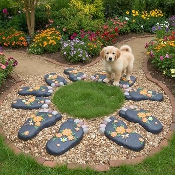 Footprint Stepping Stone, Courtyard Path Anti Slip Paving Walking Stone 2PS