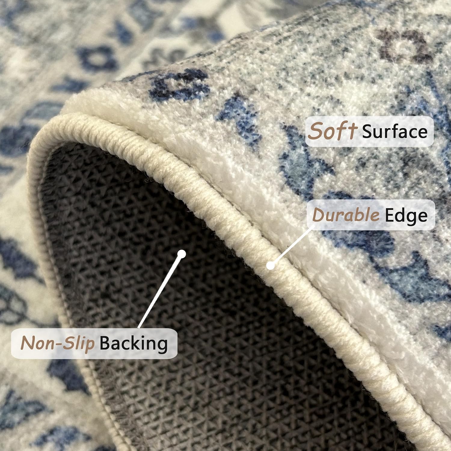 Area Rugs for Living Room 5x7,Machine Washable Non Slip Vintage Retro Rugs, Low Pile Lightweight Soft Rug for Bedroom, Dining Room,Home Office for Entrance Coffee Table