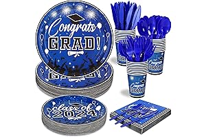 Graduation Party Supplies Serves 25 Graduation Party Blue Class of 2024 Tableware