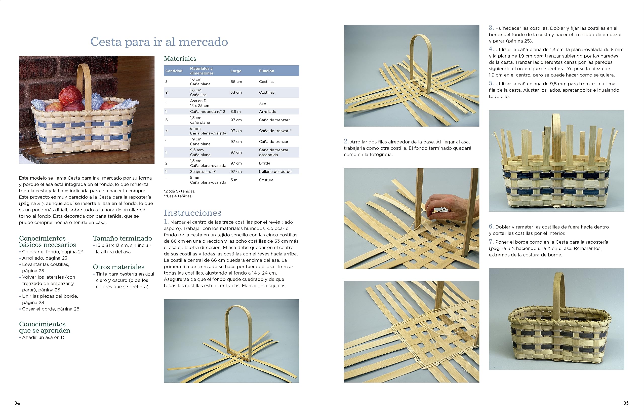 Manual práctico de cestería: 18 proyectos artesanales paso a paso