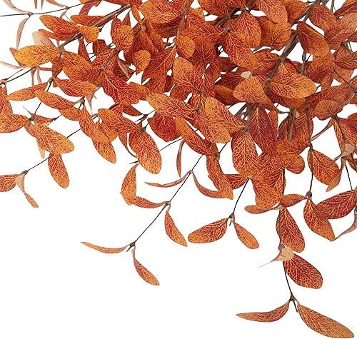 Miniatura 6 de 6 tallos artificiales de eucalipto, hojas de eucalipto, decoraciones de otoño para oficina y hogar, plantas artificiales para arreglos florales