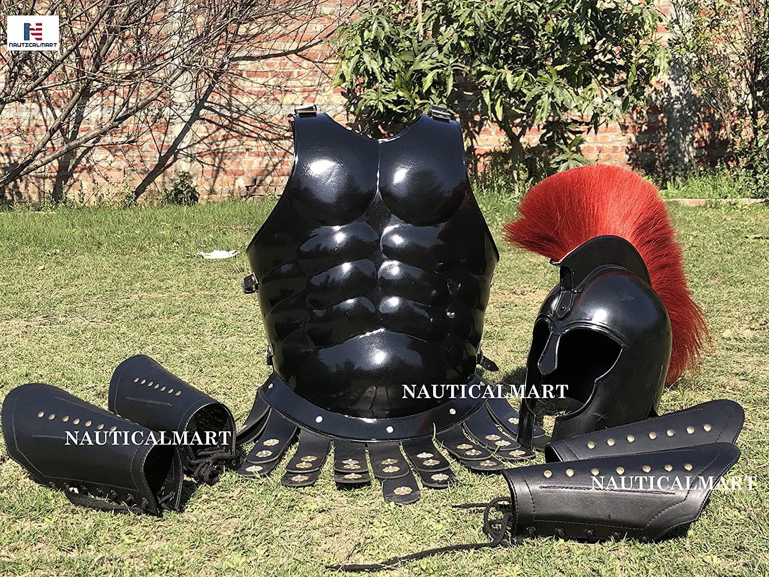 NauticalMart Roman Muscle Armor Cuirass with Greek Spartan Helmet