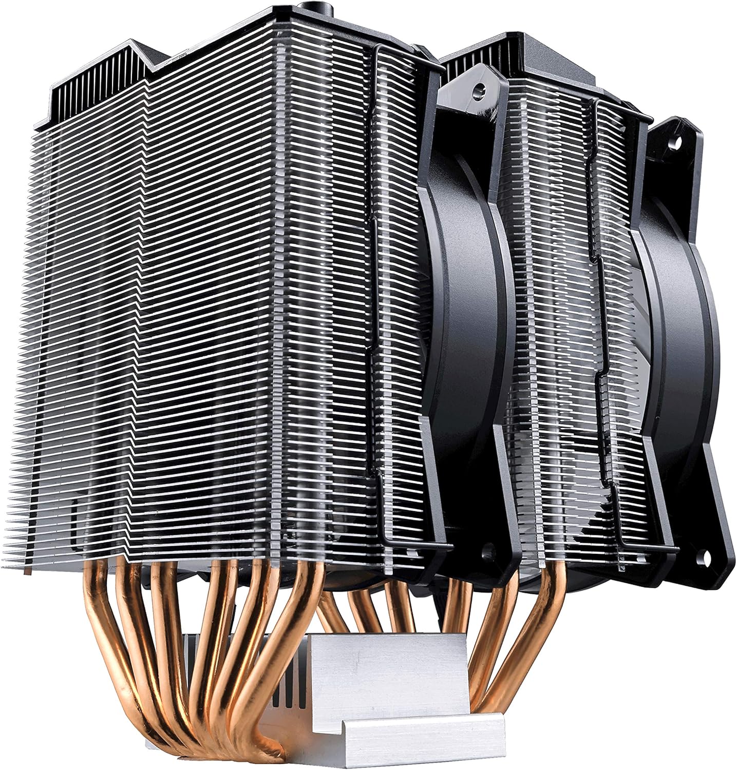 Strana view of Cooler Master MasterAir MA620P CPU cooler heatsinks and fans