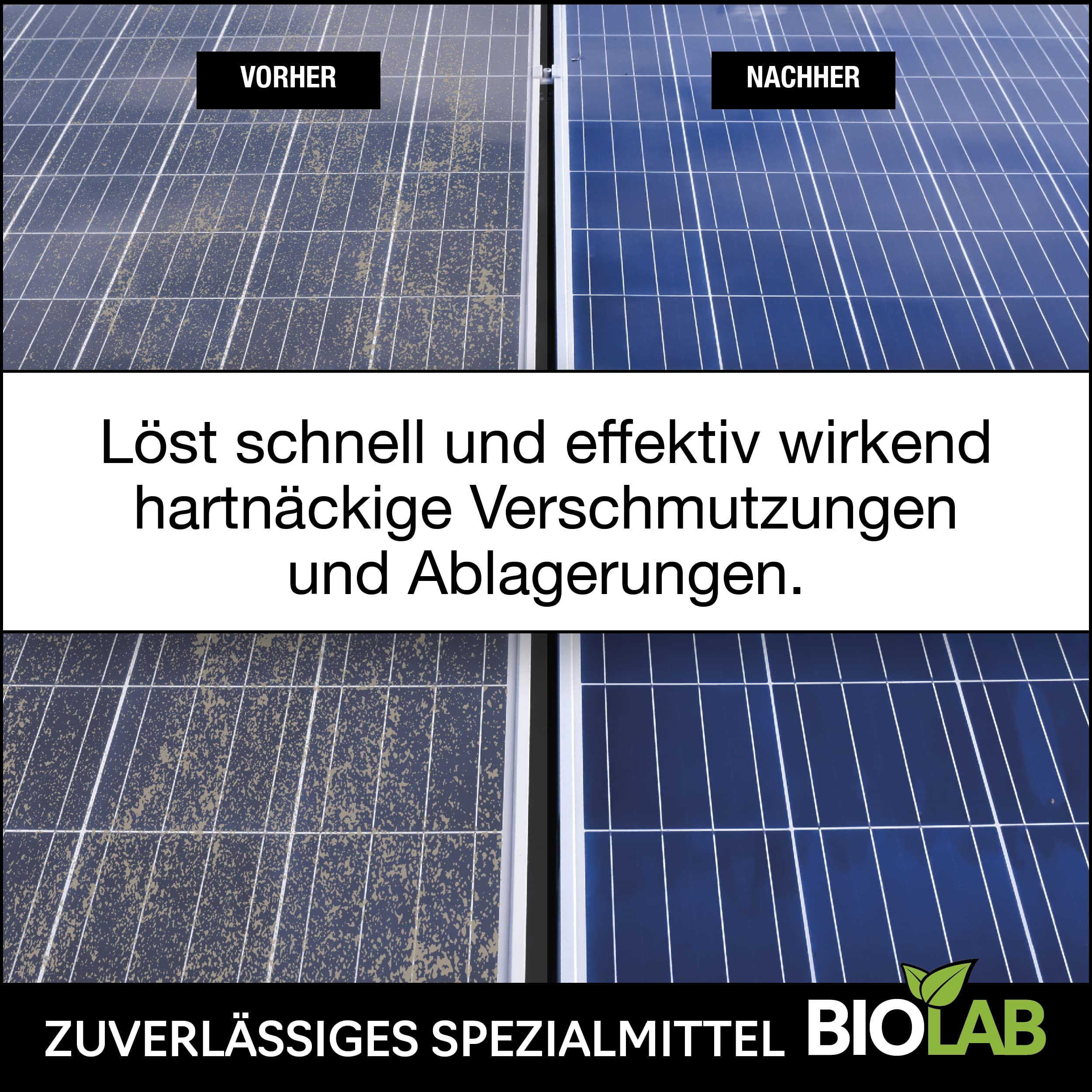 BIOLAB Detergente solare e fotovoltaico concentrato 1:20 (2 x 1 litro) per la pulizia di impianto solare, impianto fotovoltaico, pannello solare, pannello solare, impianto fotovoltaico, impianto