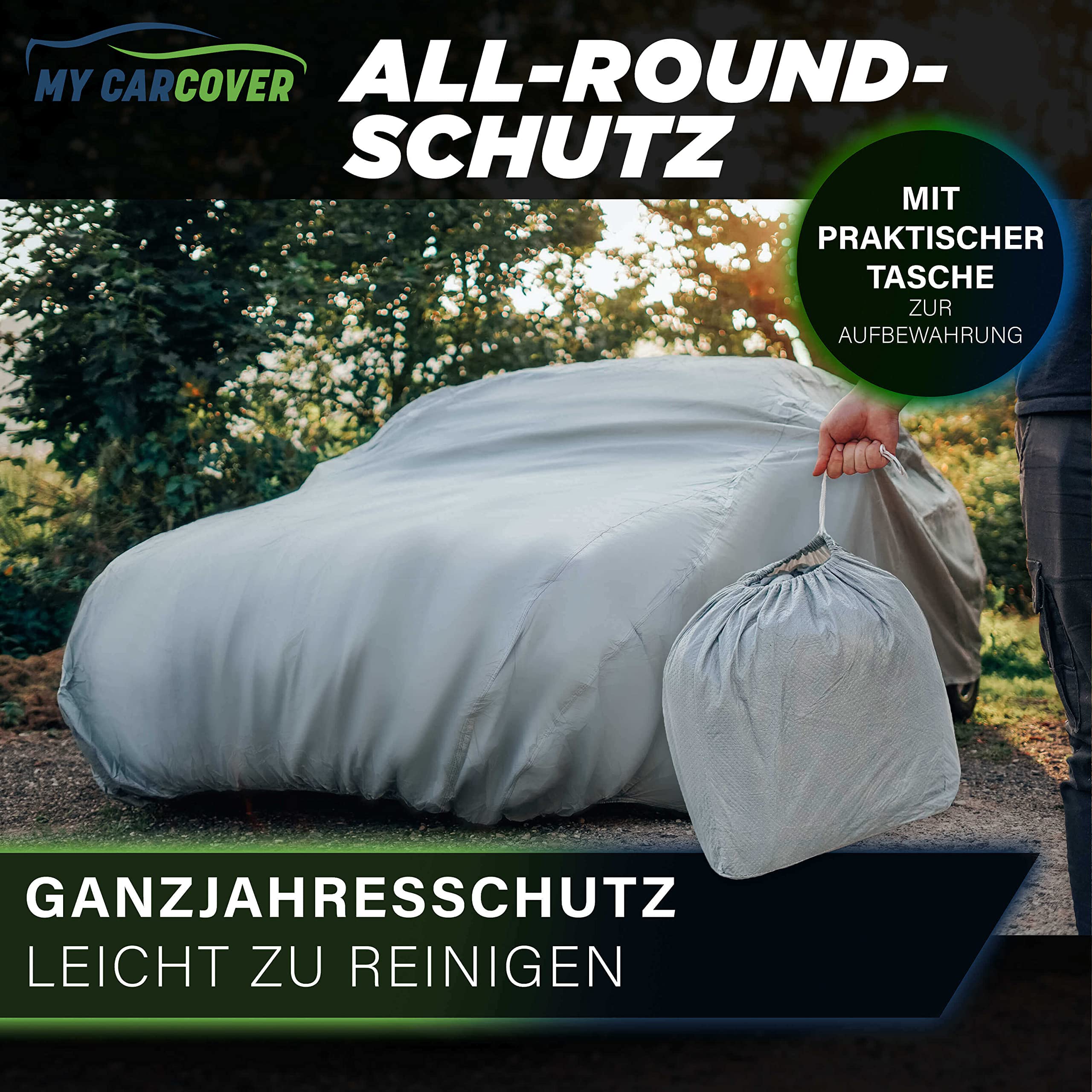 MY CARCOVER® passt für Mercedes-Benz S-Klasse W126 Bj 1979-1991 Stufenheck In-/Outdoor atmungsaktiv Ganzgarage Auto Plane Abdeckung