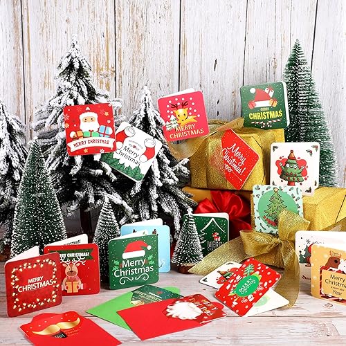 Miniatura 5 de Outus Mini tarjetas de felicitación de Navidad con sobres, 2.7 x 2.7 pulgadas (72 piezas)