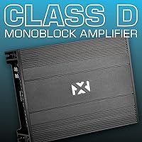 Vista 2 de NVX NDA101 - Amplificador de subwoofer monobloque de 1000W MAX (500W) RMS Clase D de 1 Ohm estable de la serie N con perilla de control remoto