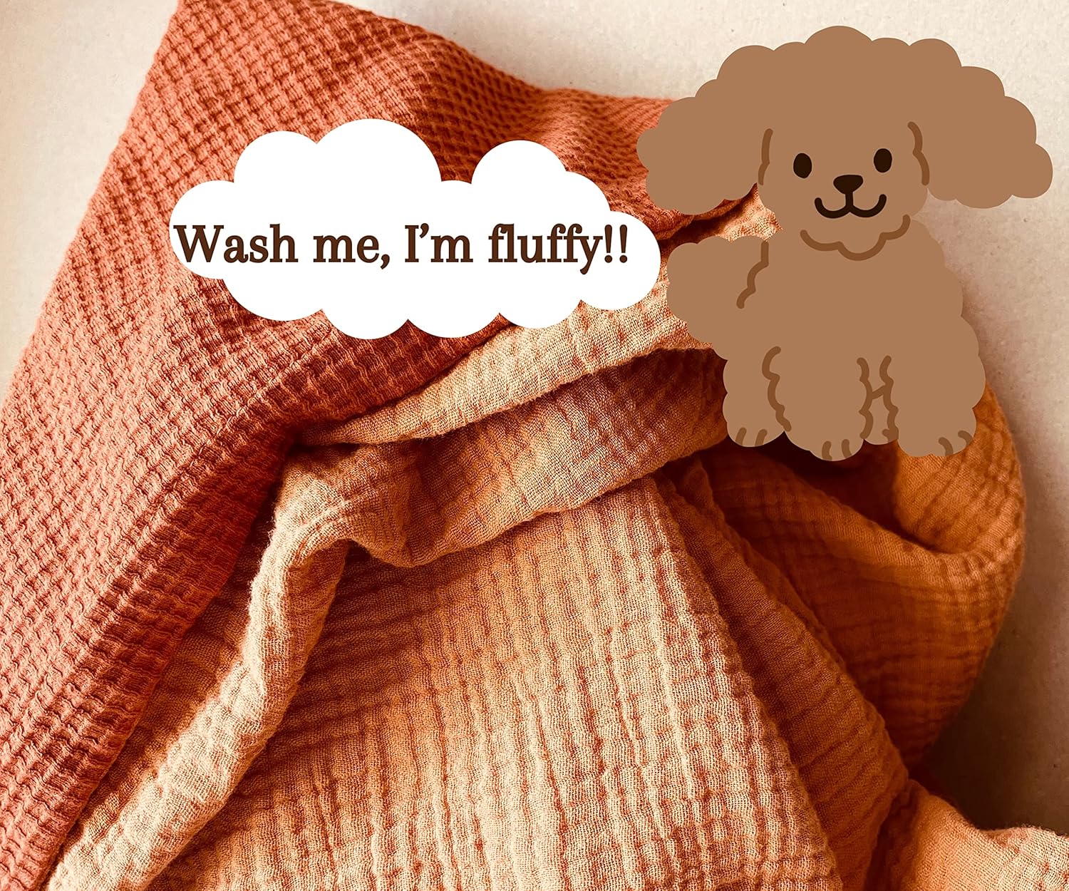 Leyl&Ari Waffle Baby Blanket | Organic Muslin and Waffle Weave Toddler Quilt | Toddler Blankets for Boys Girls (Earthly Rust/Clay)