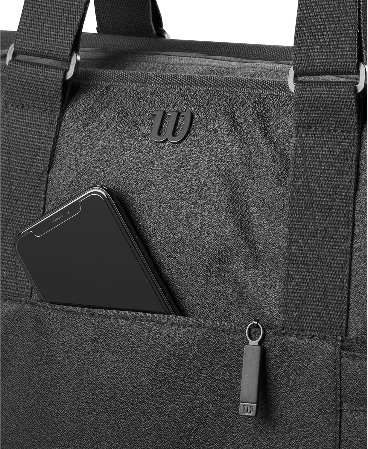 WILSON 2024 Lifestyle Tote Tennis Racket Bag - Holds up to 2 Rackets, Black
