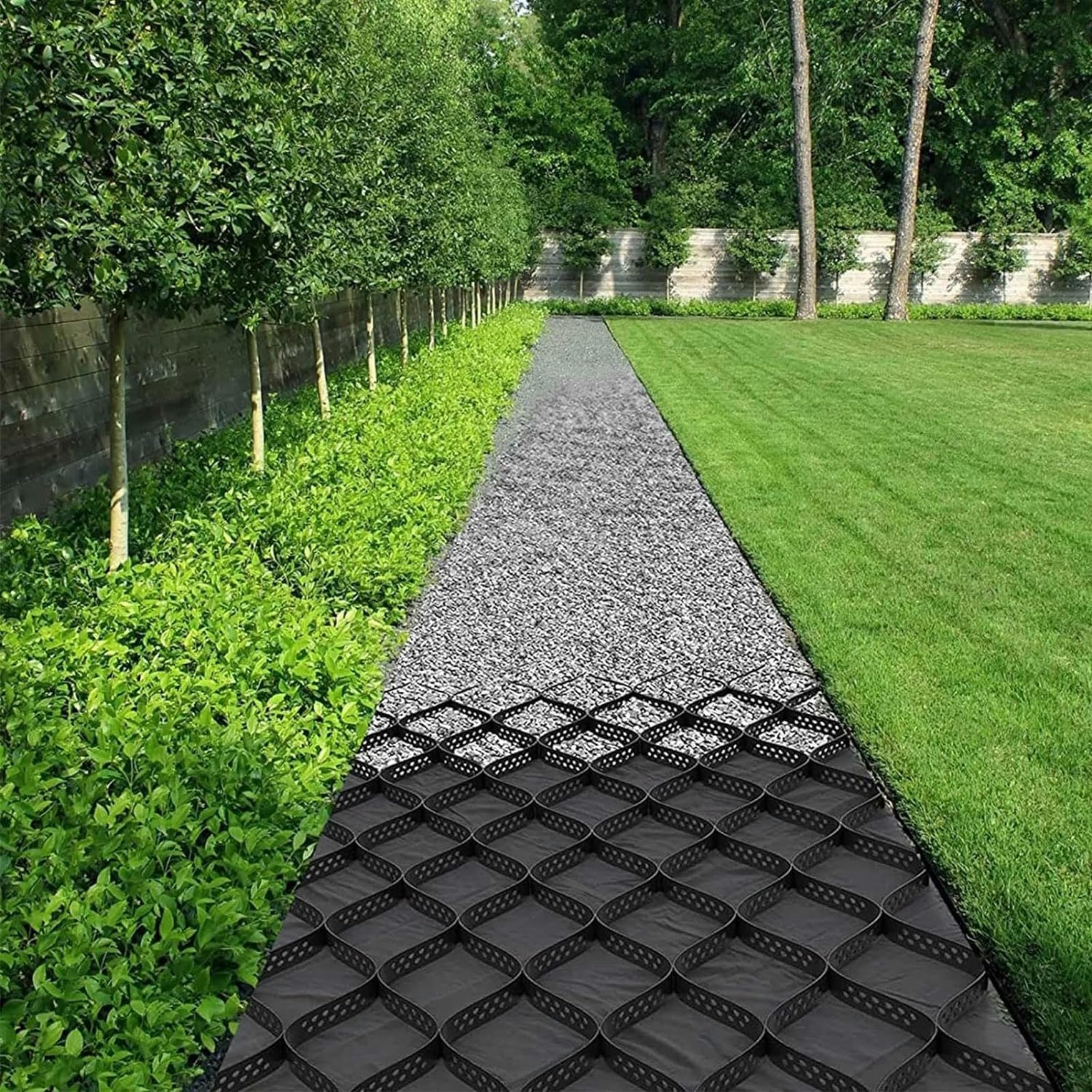 BTOIASYHF Geocell Ground Grid,Gravel Grid Paving Stabilizer, Foldable Grid HDPE Ground Grid for Walkway Driveways Subgrade Work (Size : 1x5m(3.3x16.5ft))