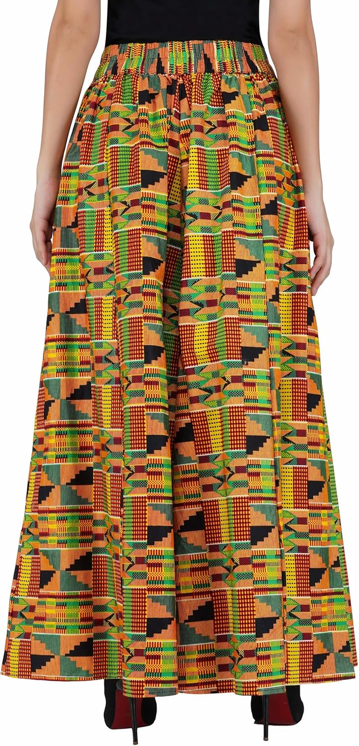 Afrocentric African Print Palazzo Pants for Women, Wide Leg 100% Cotton with Elastic Waist,Pockets & Matching Head Wrap Boho - Image 8