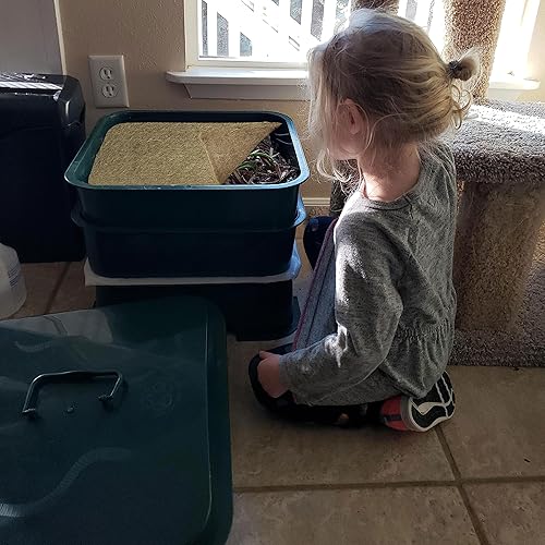 Miniatura 8 de Manta de gusano de 2 piezas, fibra de yute de 2 x 2 pies para contenedor de abono y granja de gusanos, mantiene los gusanos oscuros, húmedos y