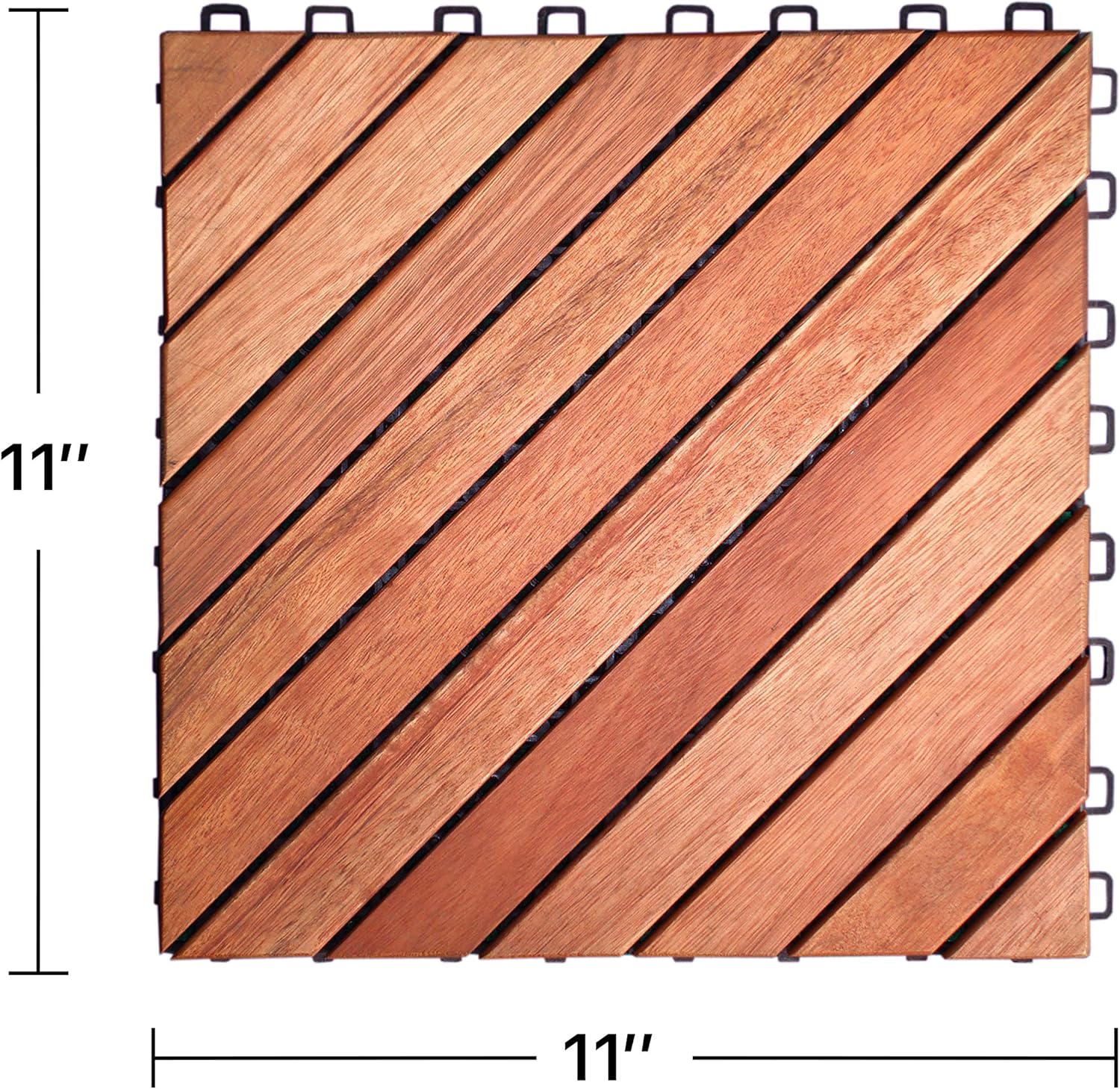 Up To 40% OFF VIFAH V182 Interlocking FSC Eucalyptus Deck Tile 12-Slat Diagonal Design
