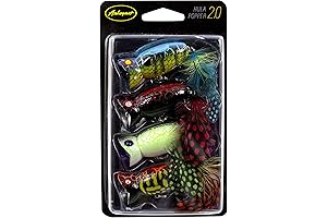 Arbogast Hula Popper 2.0 Topwater Lure with Crackle Pattern and Feathers