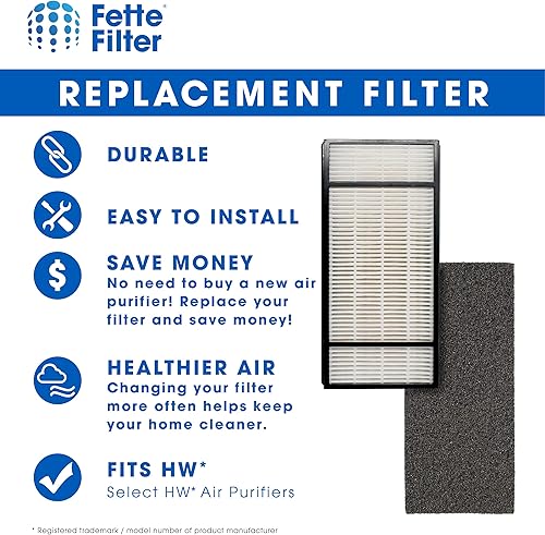 Miniatura 3 de Fette Filter - Filtro purificador de aire y prefiltro compatible con Honeywell True HEPA Filter H HRF-H1, HRF-H2 y filtro B HRF-B1, HRF-B2 - (2 HEPA
